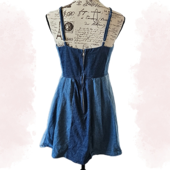 Forever 21 Taylor Swift Denim Blue Patchwork Mini Dress – Size M - Picture 3 of 3